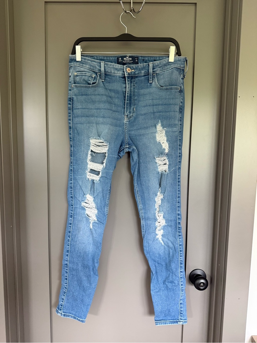 Hollister Light Blue Distressed Skinny Jeans